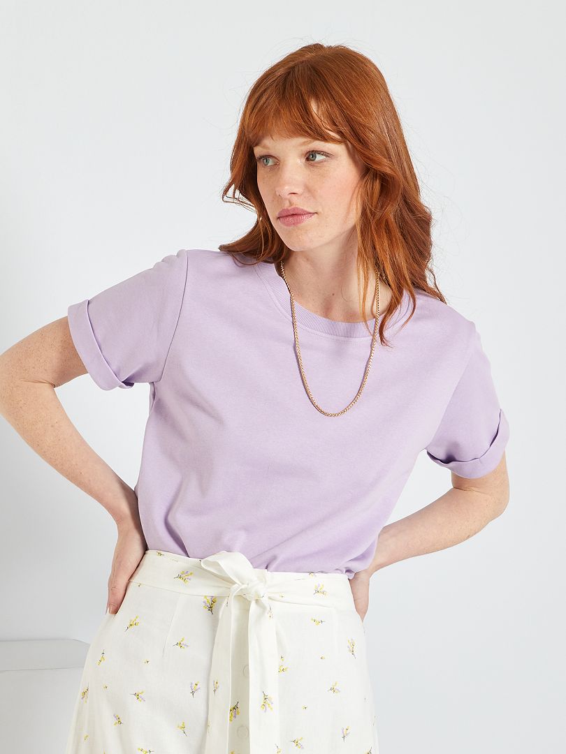 T-shirt en maille 'Jacqueline de Yong' violet - Kiabi