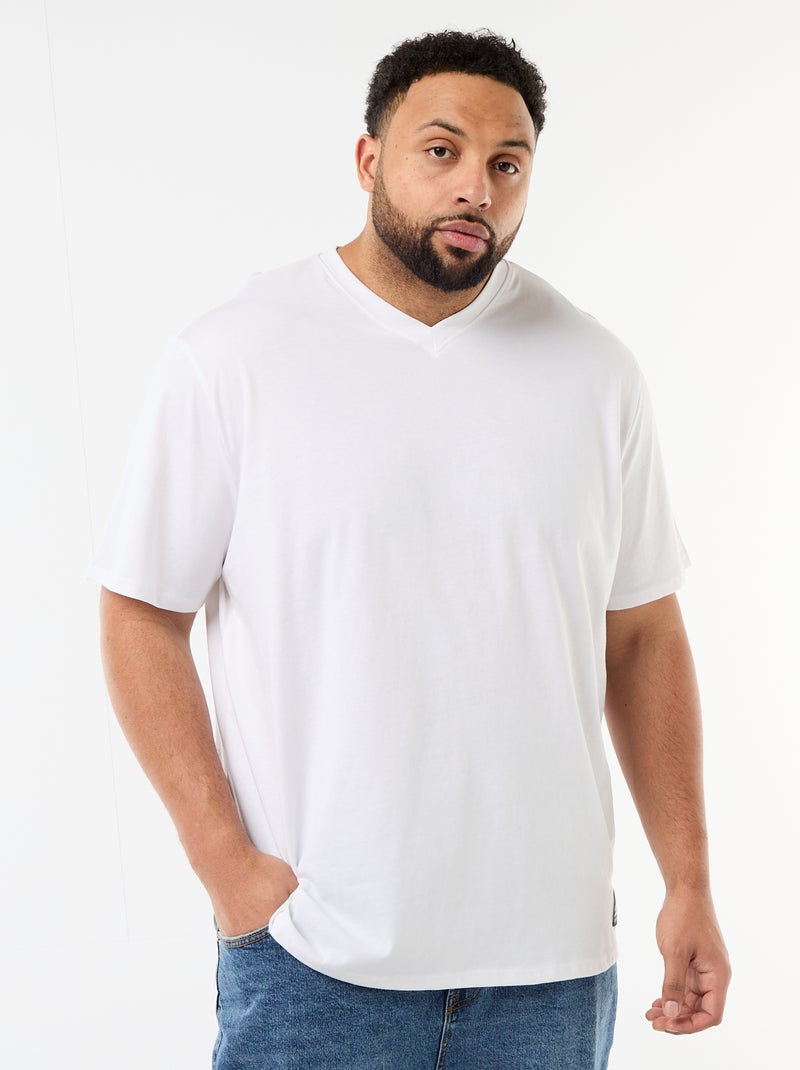 T-shirt en maille jersey à manches courtes Blanc - Kiabi