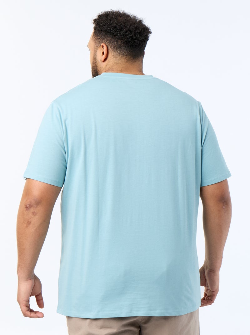 T-shirt en maille jersey à manches courtes Bleu - Kiabi