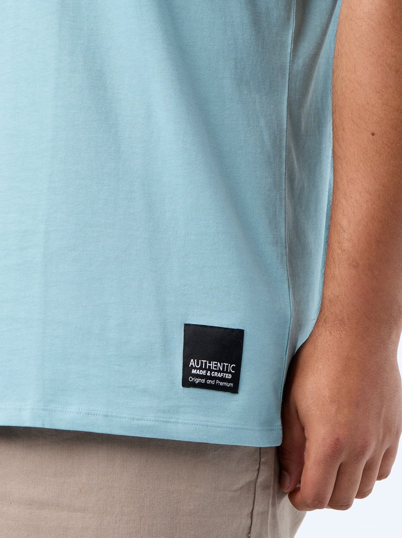 T-shirt en maille jersey à manches courtes Bleu - Kiabi