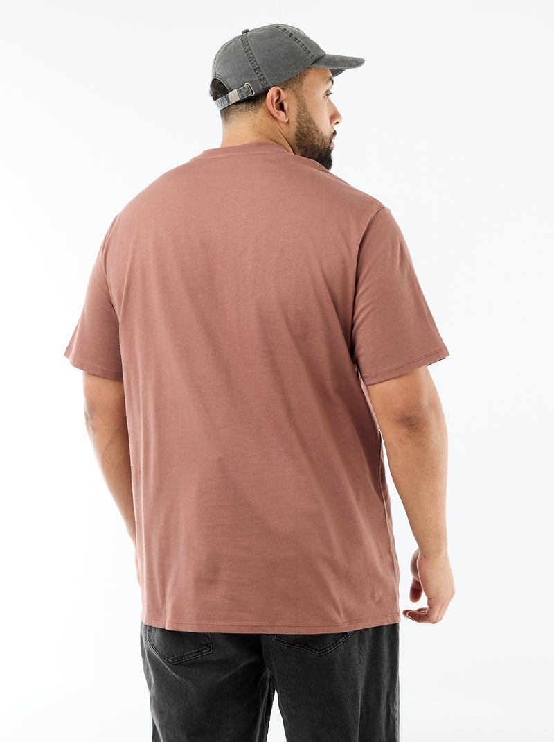 T-shirt en maille jersey à manches courtes Marron - Kiabi