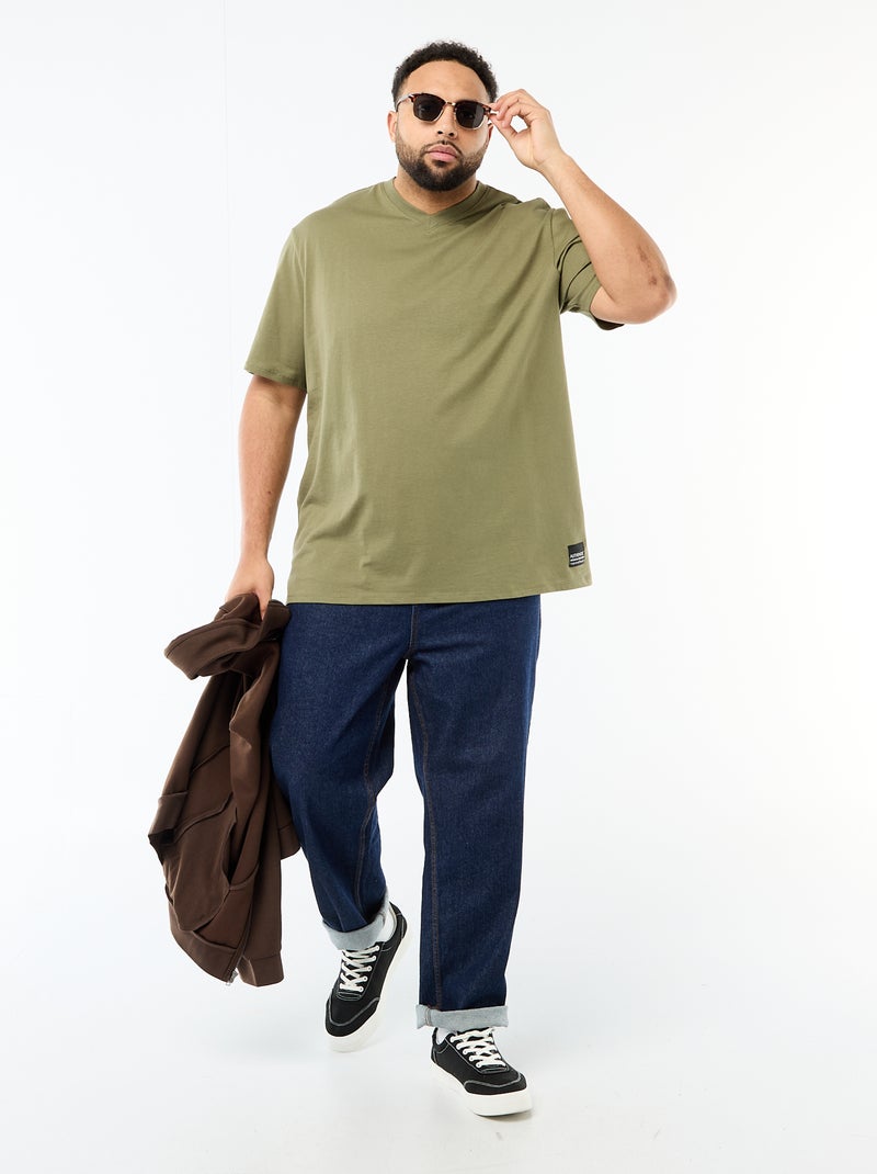 T-shirt en maille jersey à manches courtes Vert - Kiabi