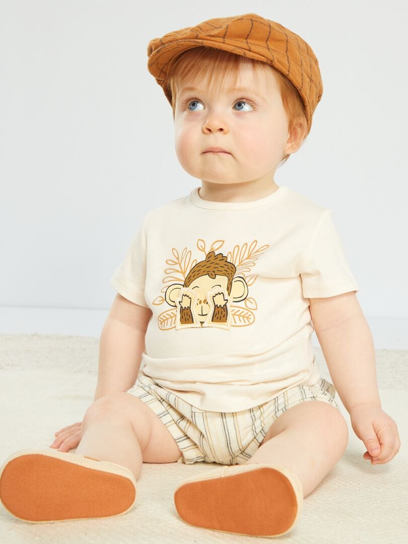 T-shirt en maille jersey avec animation Blanc - Kiabi