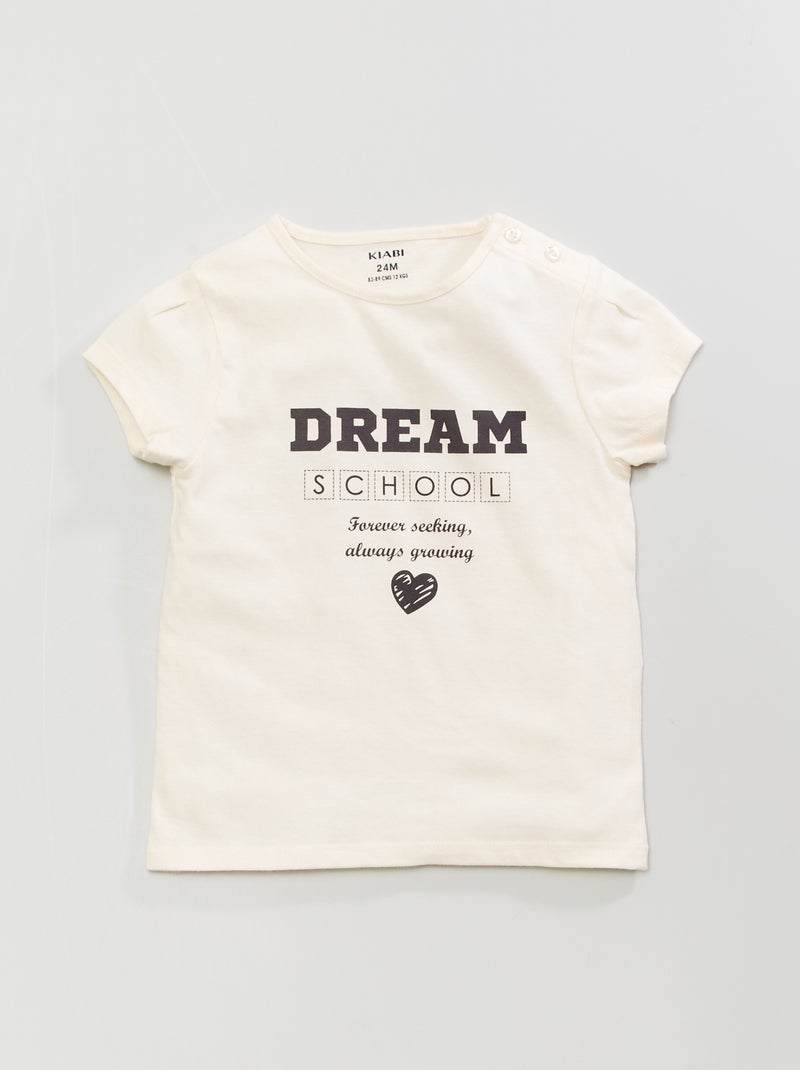 T-shirt en maille jersey avec imprimé Blanc - Kiabi