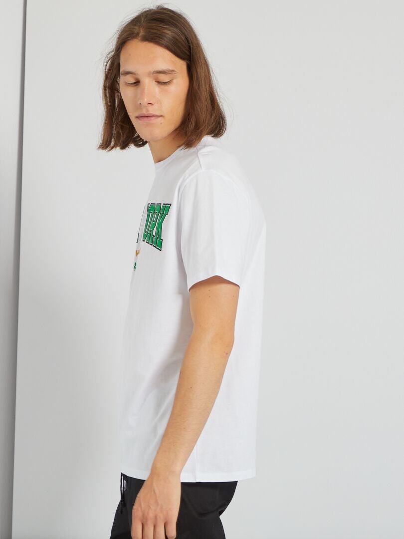 T-shirt en maille jersey avec imprimé blanc - Kiabi