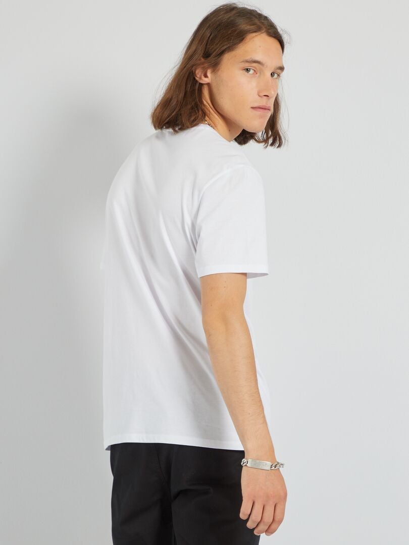 T-shirt en maille jersey avec imprimé blanc - Kiabi