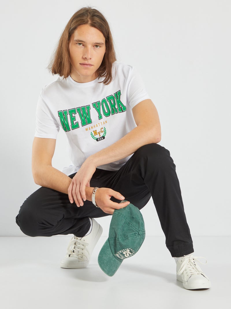 T-shirt en maille jersey avec imprimé blanc - Kiabi