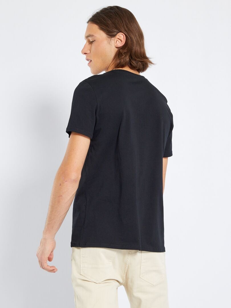 T-shirt en maille jersey avec imprimé Noir - Kiabi