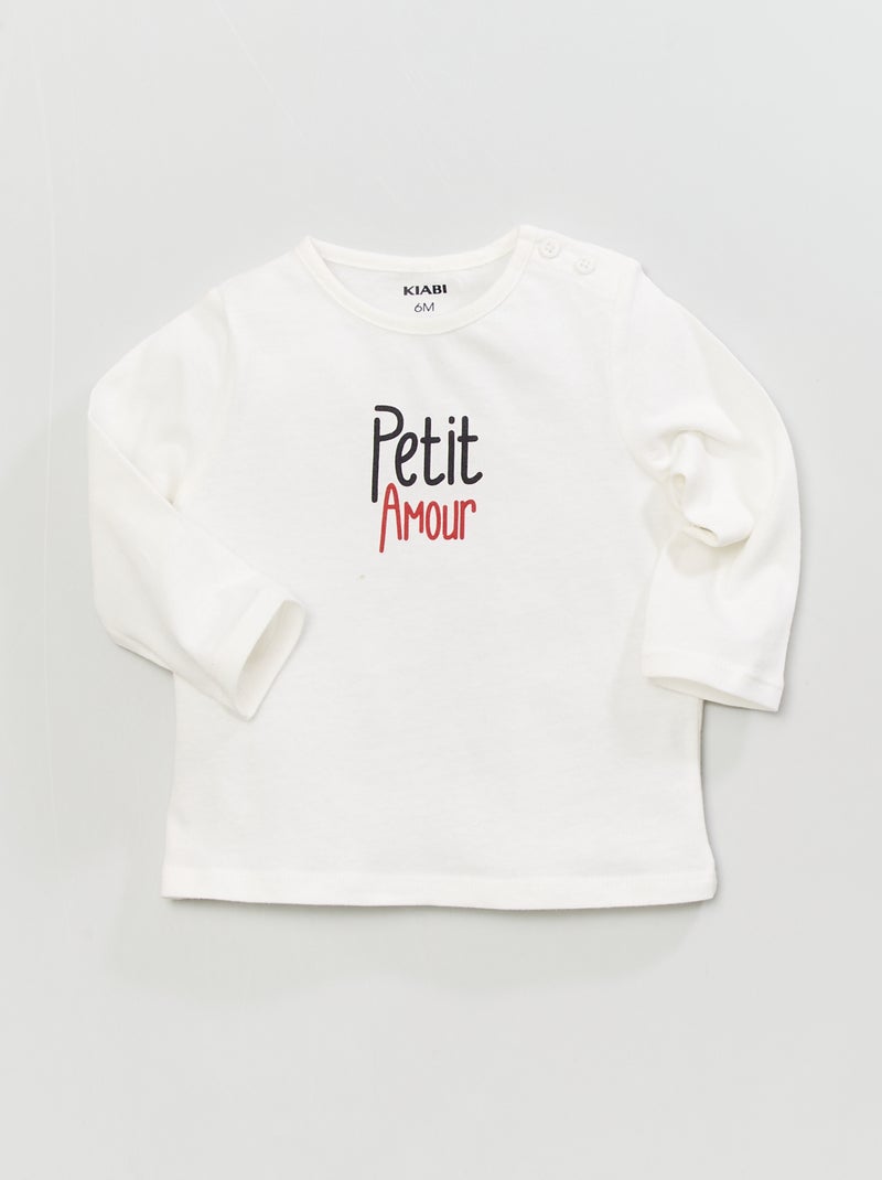 T-shirt en maille jersey Blanc - Kiabi