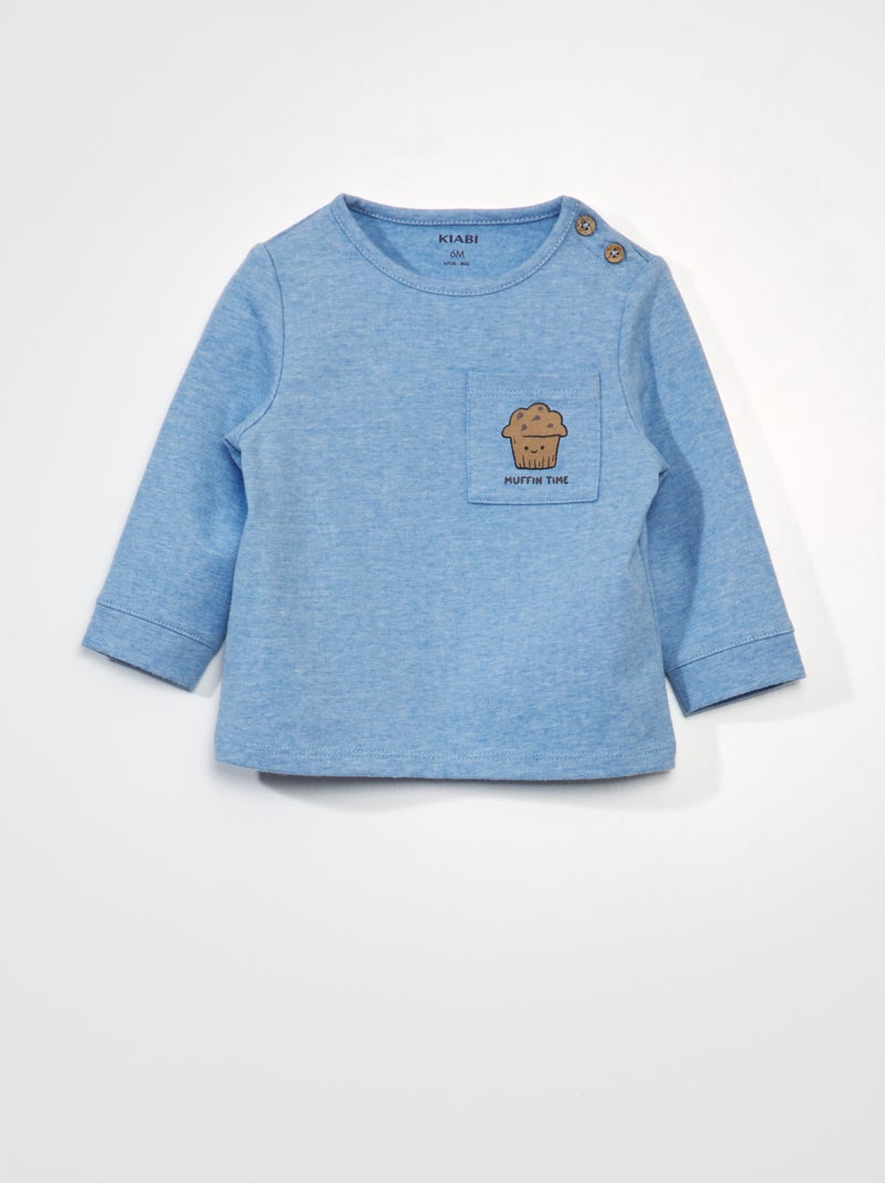 T-shirt en maille jersey Bleu - Kiabi