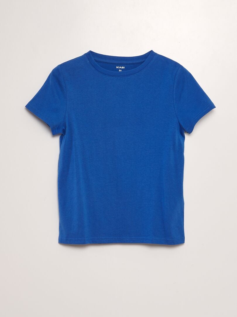 T-shirt En Jersey Avec Print Placé Devant - Bleu Marine - - 10.00