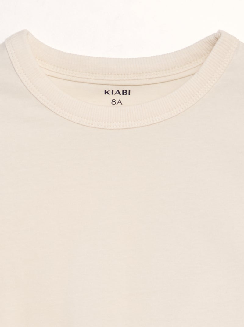 T-shirt en maille jersey épaisse - Tough Cotton™ Beige - Kiabi