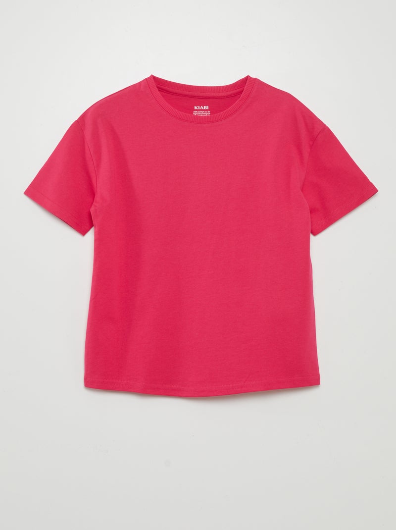 T-shirt en maille jersey épaisse - Tough Cotton™ Rose - Kiabi