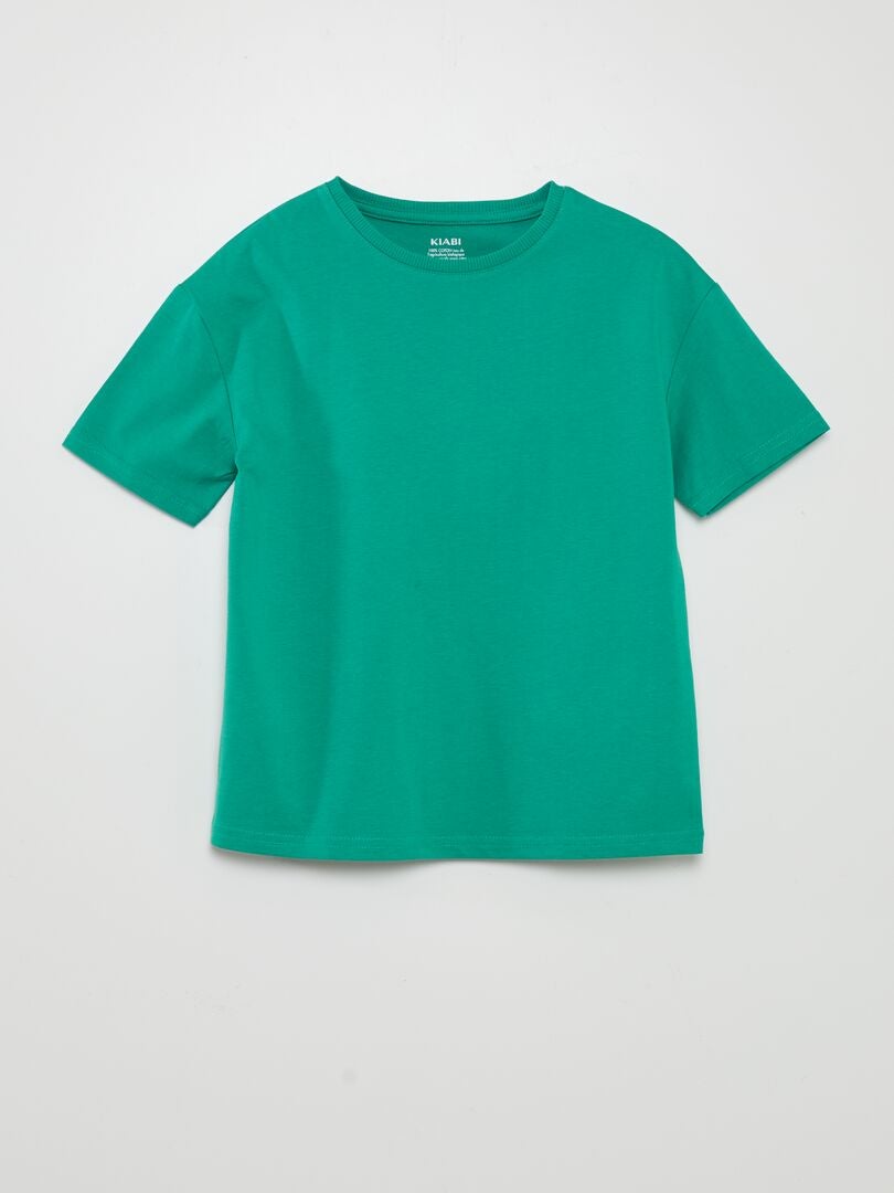 T-shirt en maille jersey épaisse - Tough Cotton™ Vert - Kiabi