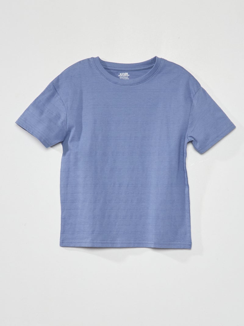 T-shirt en maille jersey fantaisie Bleu - Kiabi
