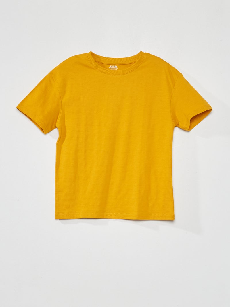 T-shirt en maille jersey fantaisie Moutarde - Kiabi