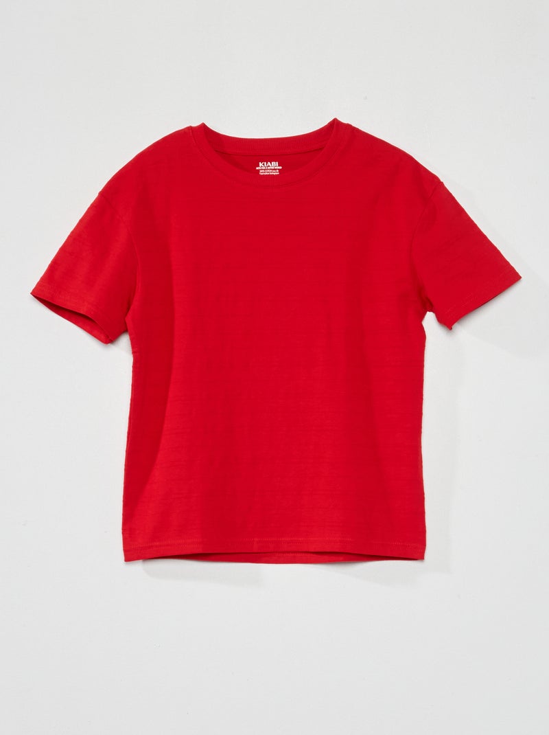 T-shirt en maille jersey fantaisie Rouge - Kiabi
