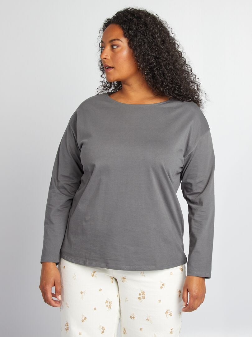 T-shirt en maille jersey Gris - Kiabi