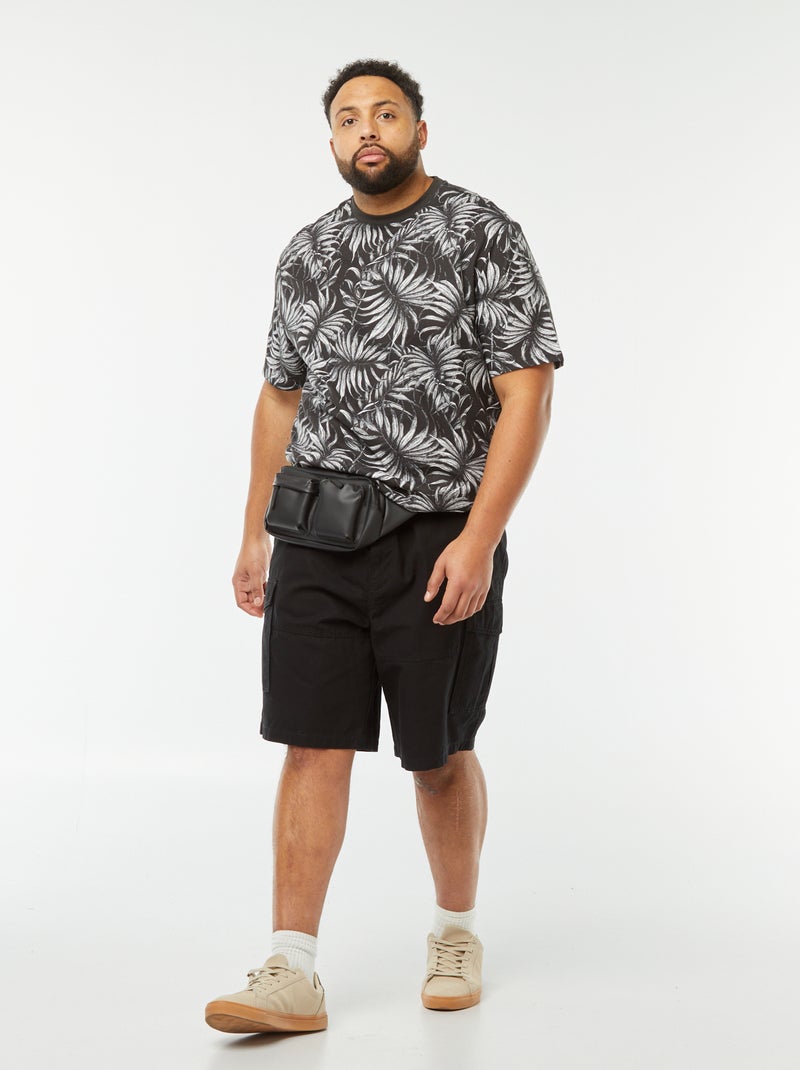T-shirt en maille jersey imprimé avec manches courtes NOIR - Kiabi