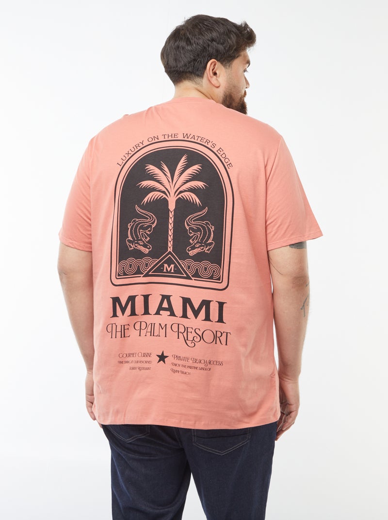 T-shirt en maille jersey imprimé avec manches courtes Orange - Kiabi