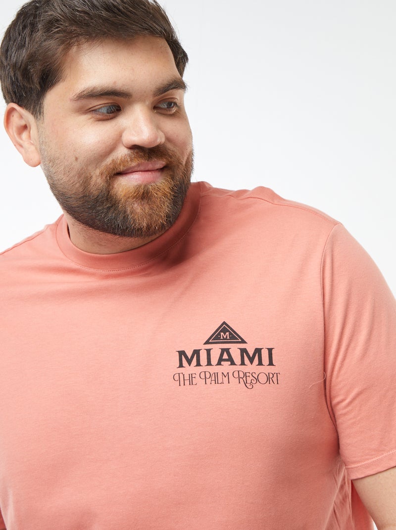 T-shirt en maille jersey imprimé avec manches courtes Orange - Kiabi