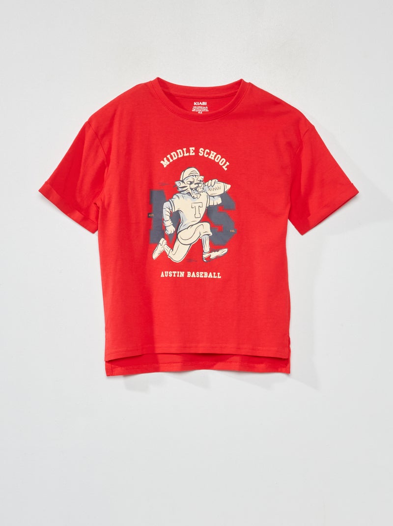 T-shirt en maille jersey imprimé Rouge - Kiabi