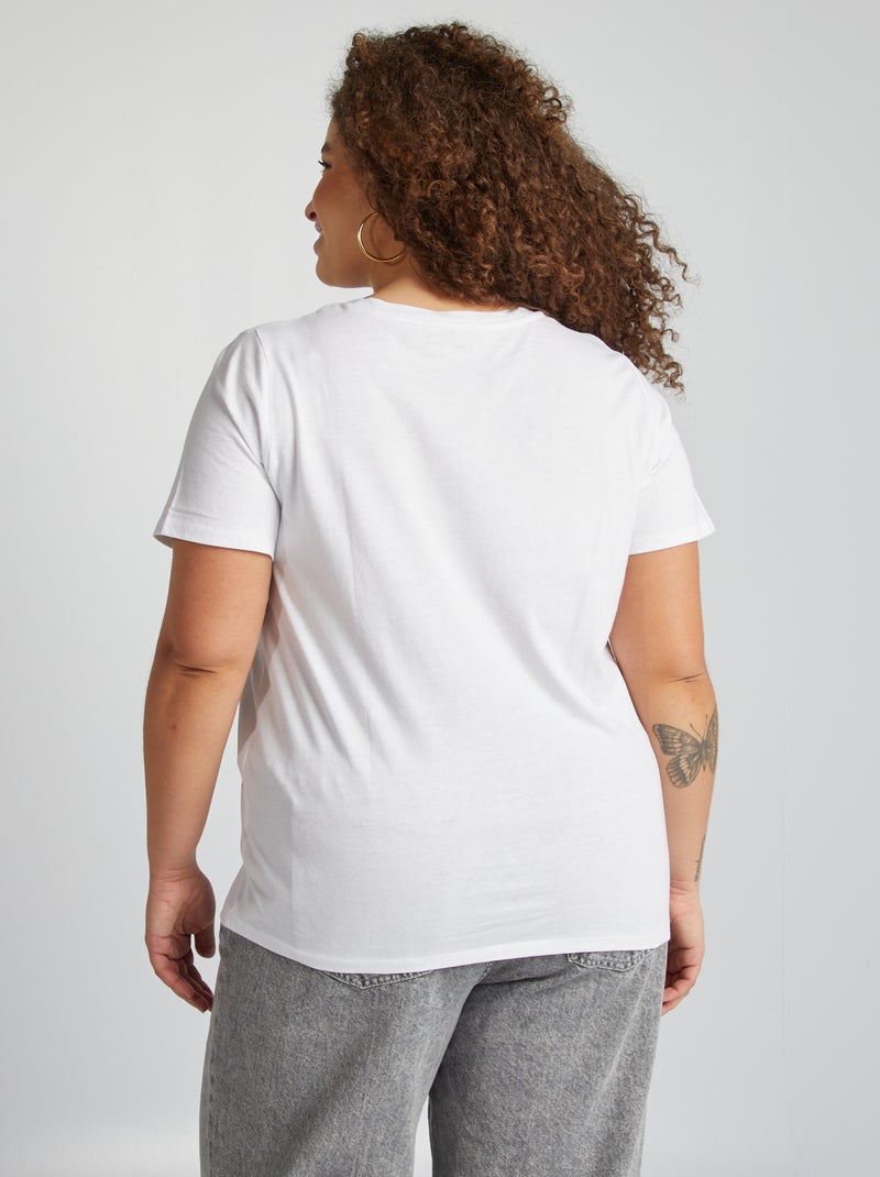 T-shirt en maille jersey manches courtes Blanc - Kiabi