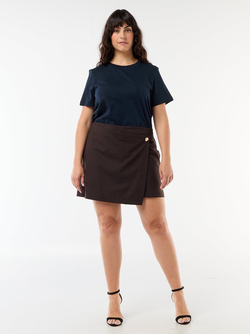 T-shirt en maille jersey manches courtes Bleu - Kiabi
