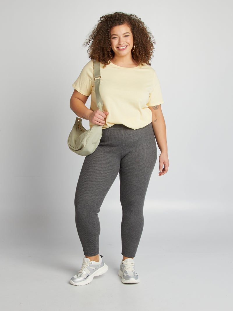 T-shirt en maille jersey manches courtes Jaune - Kiabi