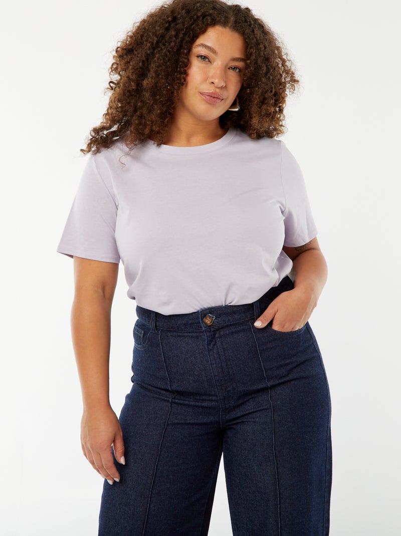 T-shirt en maille jersey manches courtes Rose - Kiabi