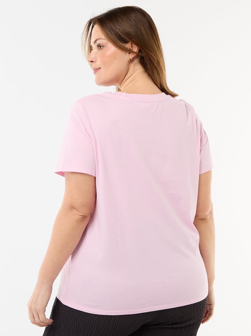 T-shirt en maille jersey manches courtes Rose - Kiabi