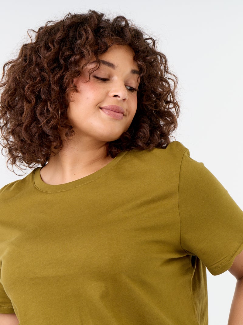T-shirt en maille jersey manches courtes Vert - Kiabi