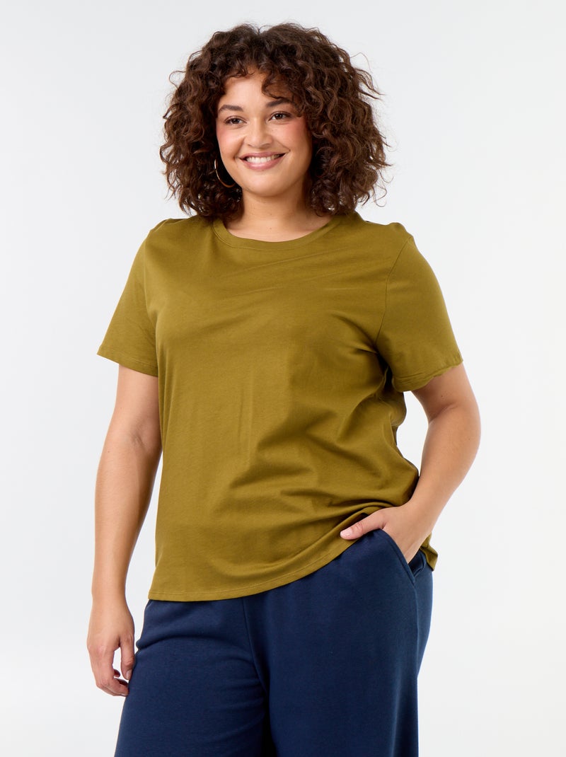 T-shirt en maille jersey manches courtes Vert - Kiabi