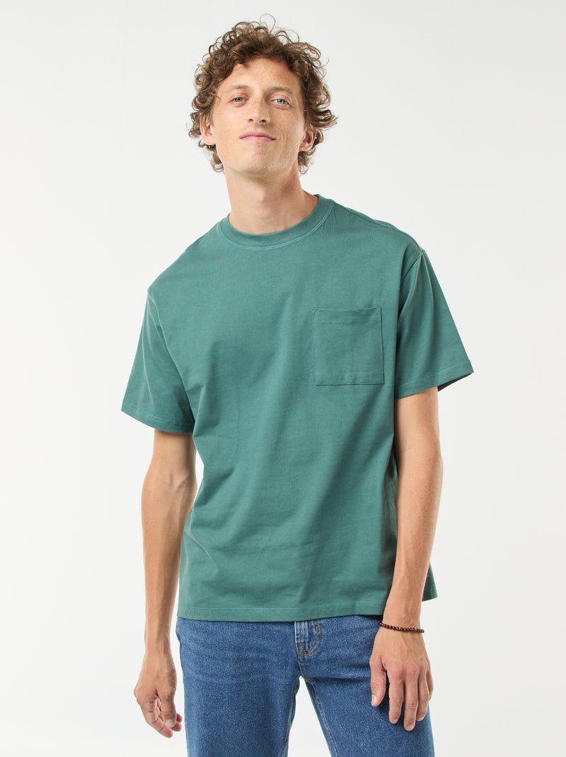 T-shirt en maille jersey manches courtes Vert - Kiabi