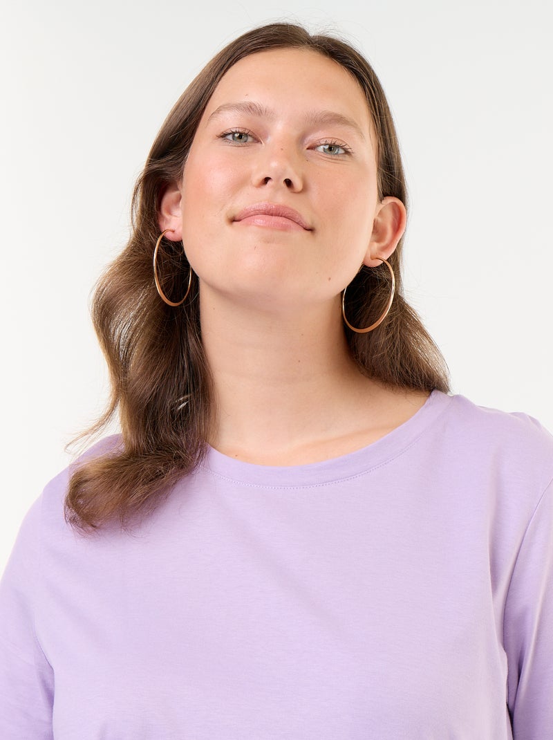 T-shirt en maille jersey manches courtes Violet - Kiabi