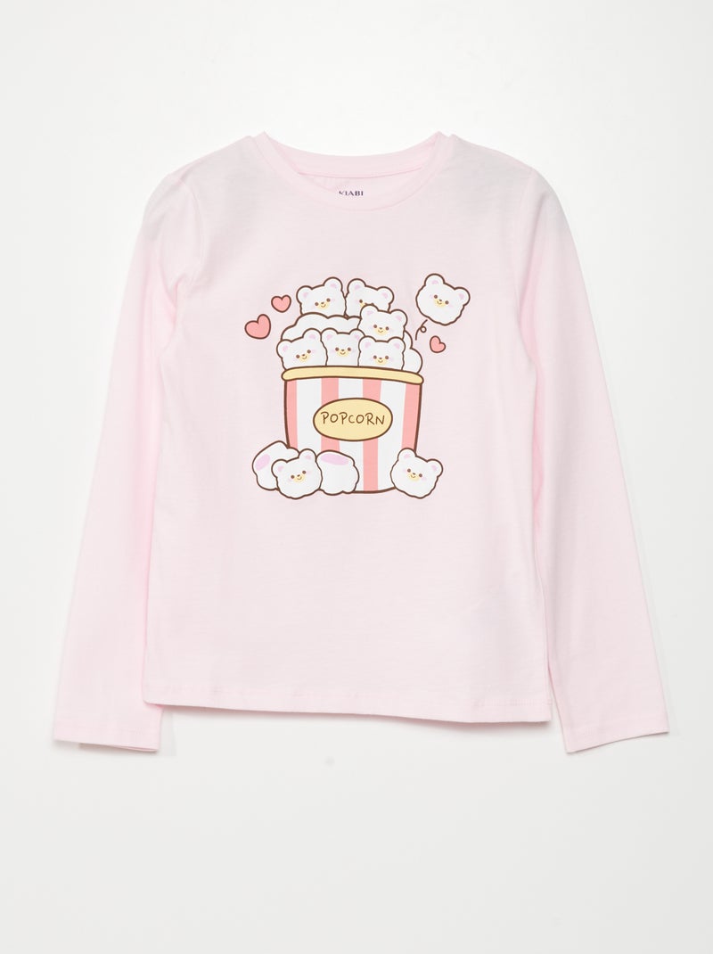 T-shirt en maille jersey 'manga' Rose - Kiabi