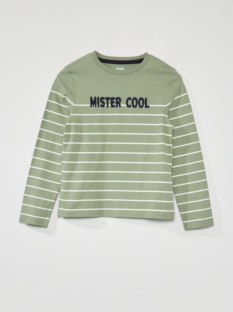 T-shirt en maille jersey 'Mister Cool' Vert - Kiabi