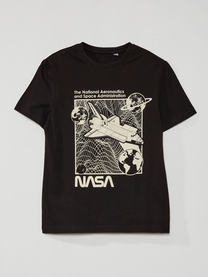 T-shirt en maille jersey 'NASA' noir - Kiabi