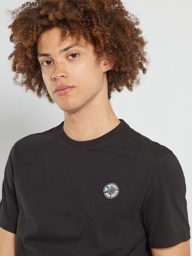 T-shirt en maille jersey Noir - Kiabi