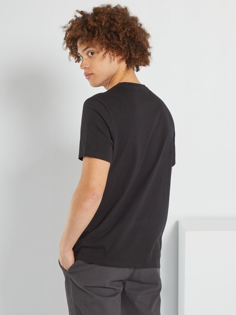 T-shirt en maille jersey Noir - Kiabi