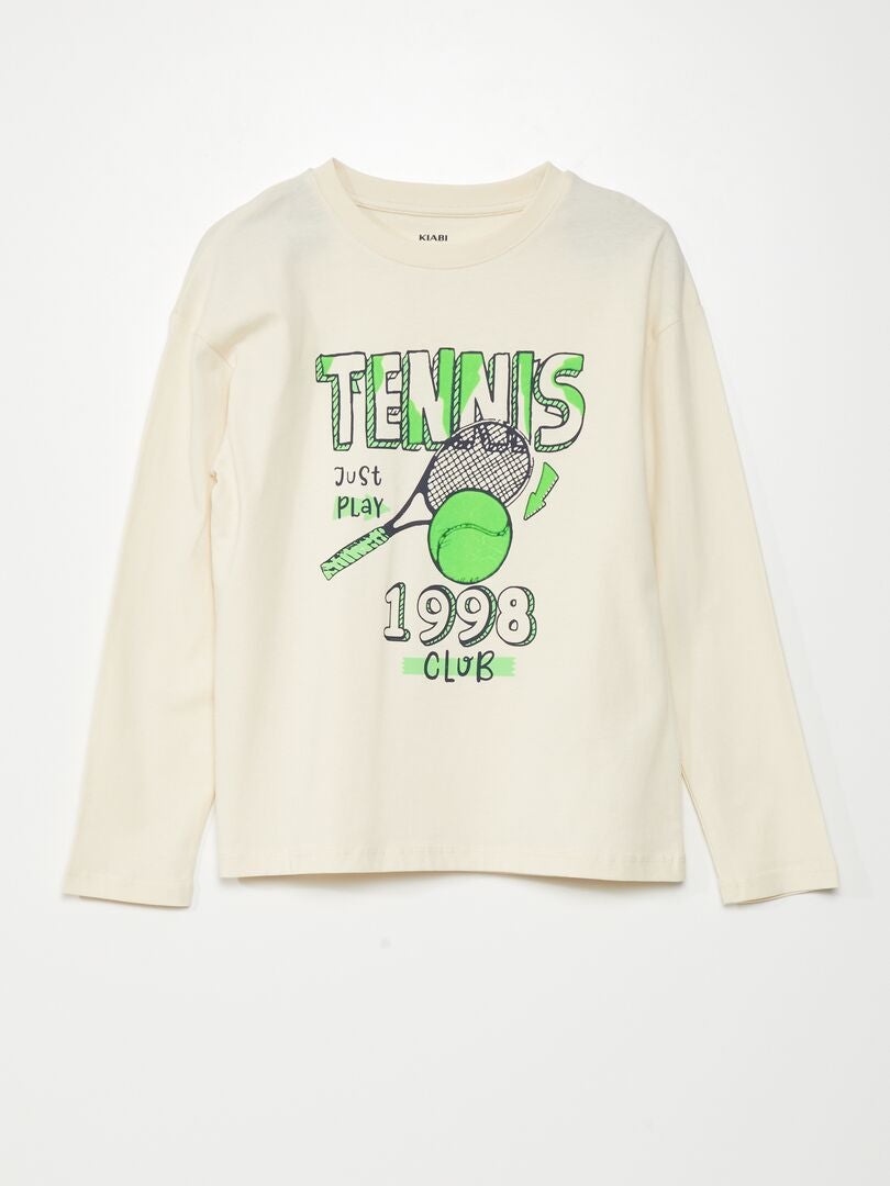 T-shirt en maille jersey 'tennis' Blanc - Kiabi