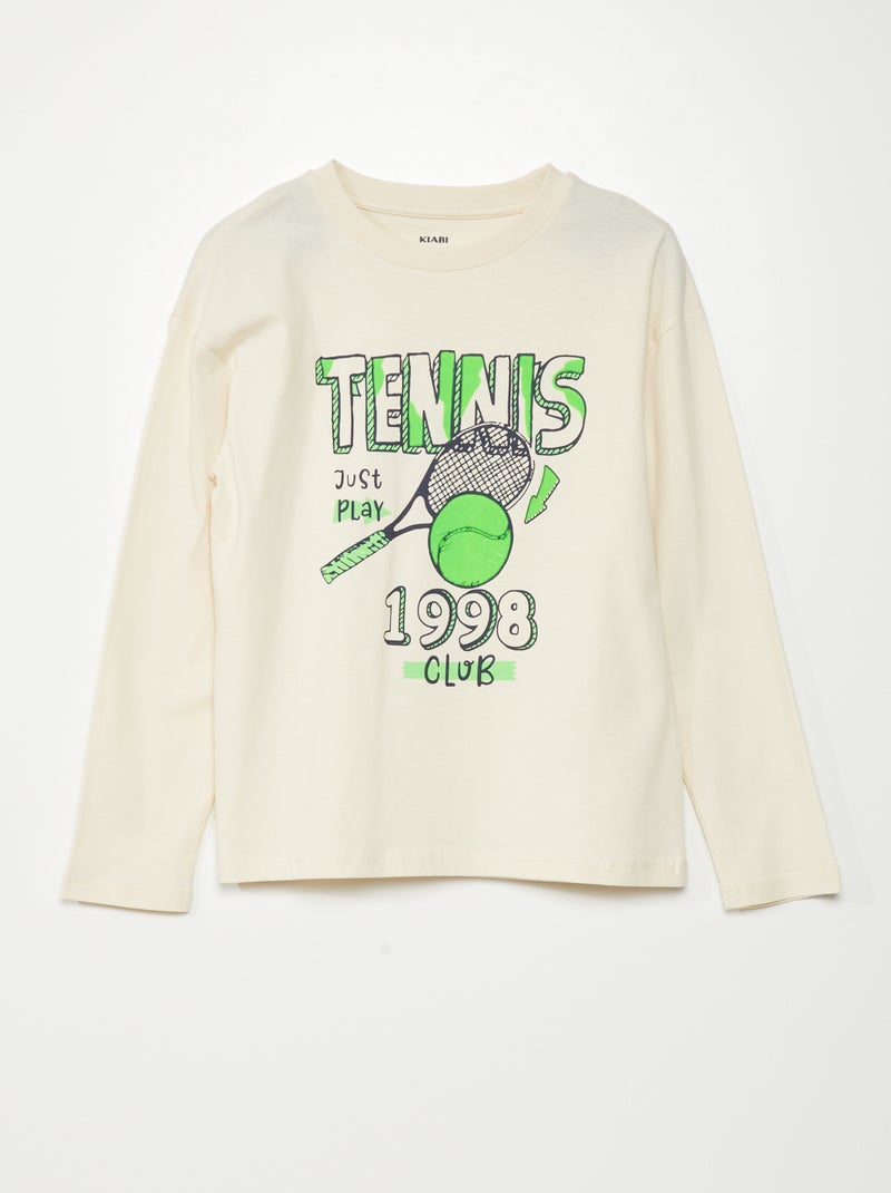 T-shirt en maille jersey 'tennis' Blanc - Kiabi