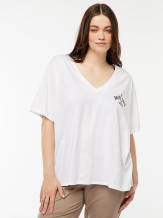 T-shirt en maille jersey 'The Rolling Stones'  col V