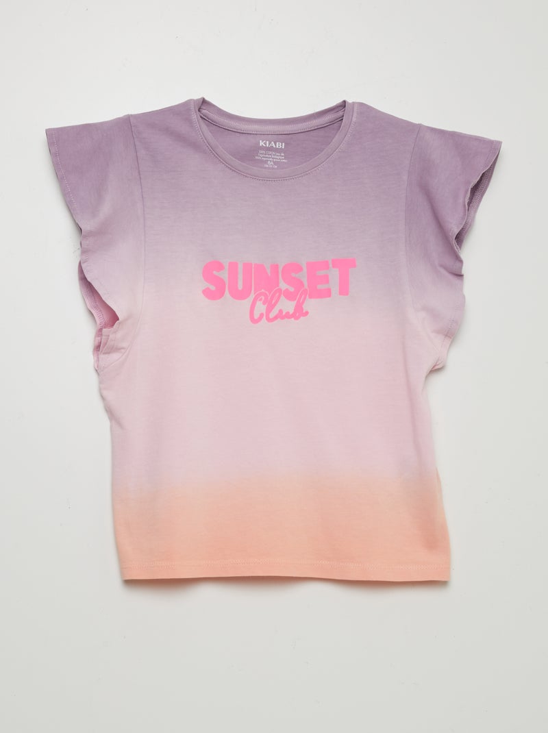 T-shirt en maille jersey tie and dye Violet - Kiabi