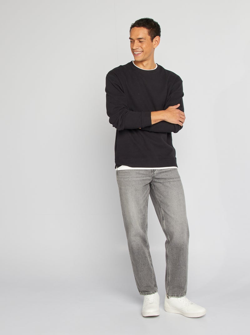 T-shirt en maille lourde Noir - Kiabi