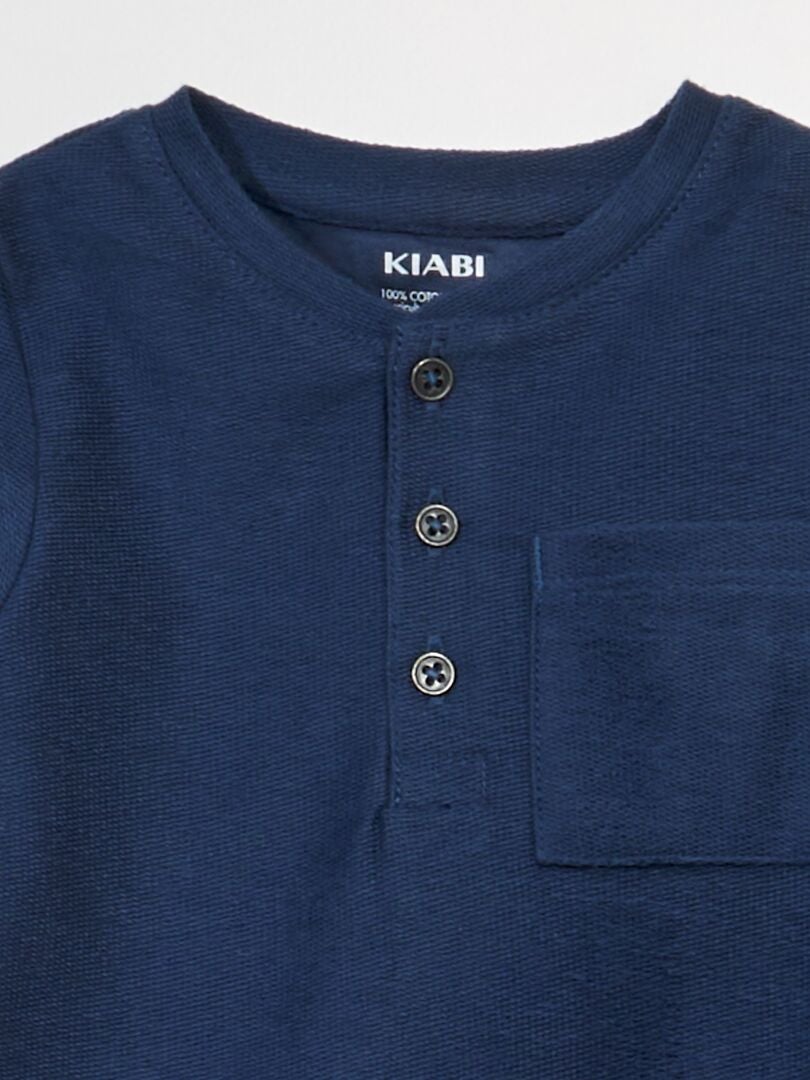 T-shirt en maille piquée Bleu - Kiabi
