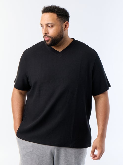 T-shirt en maille piquée manches courtes - Kiabi