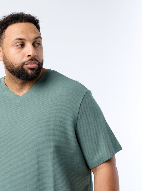 T-shirt en maille piquée manches courtes - Kiabi