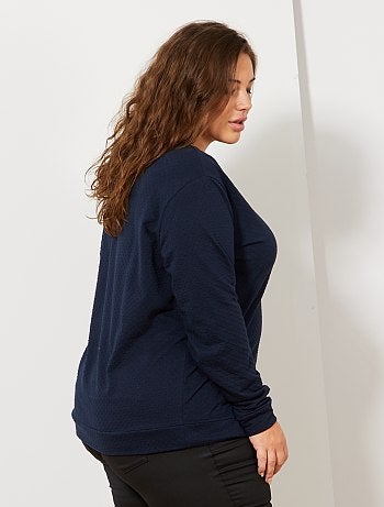 T-shirt en maille plumetis cœur brodé - Kiabi