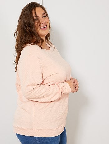 T-shirt en maille plumetis cœur brodé - Kiabi